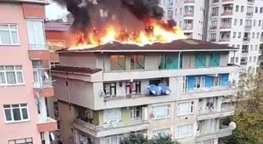 5 katlı binada yangın çıktı