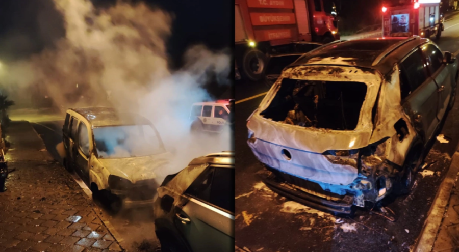 Park halindeki 2 araç ve 1 motosiklet küle döndü: Kundaklama iddiası!