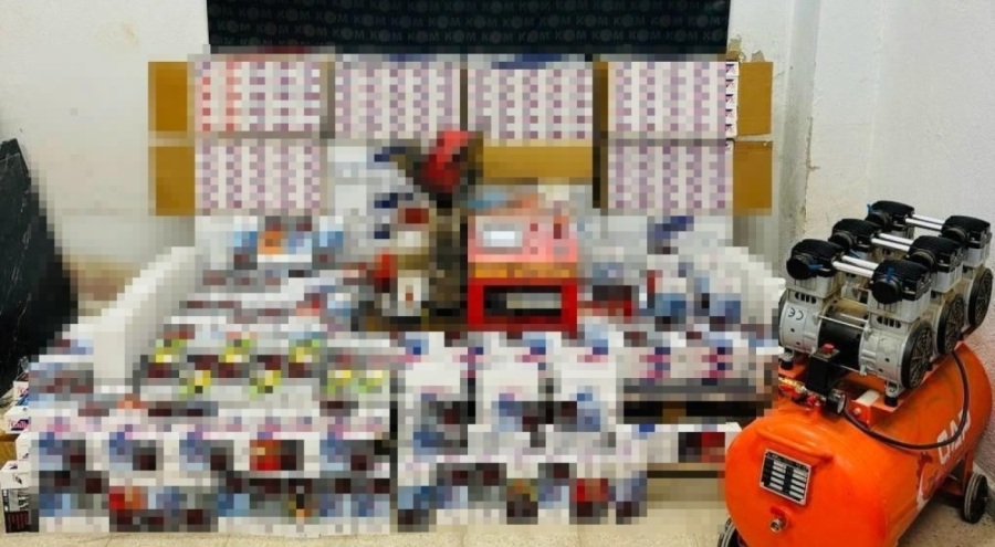 Kütahya'da yapılan operasyonda 108 bin 200 adet makaron yakalandı