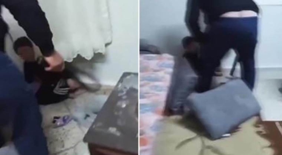 Babadan çocuğuna kemerli işkence!