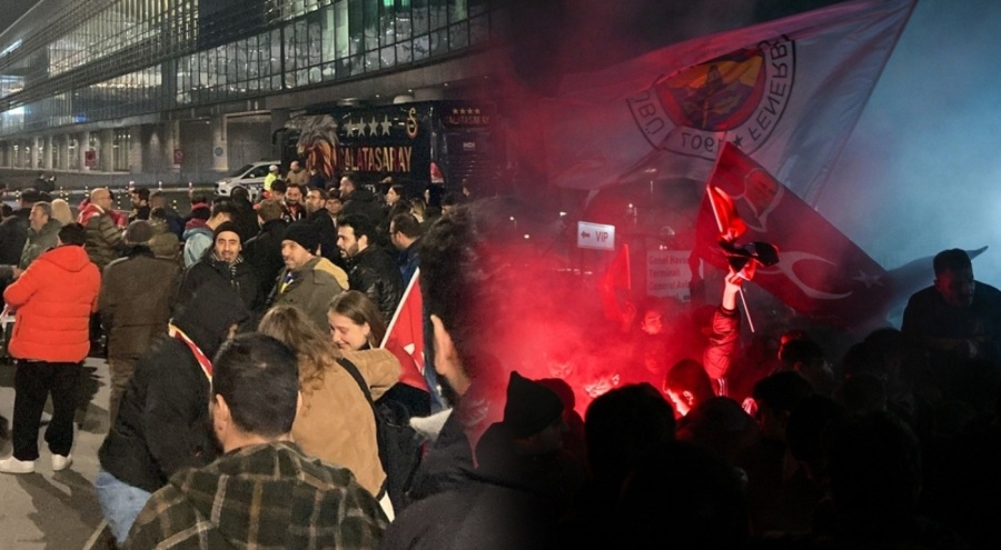 Galatasaraylı ve Fenerbahçeli taraftarlar takımlarını havalimanlarında karşıladı