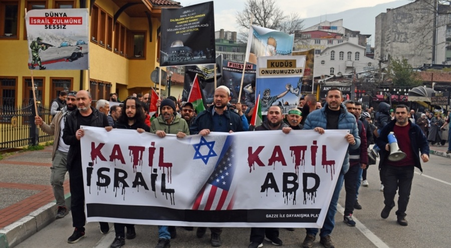 Bursa'da Filistin'e destek yürüyüşü gerçekleştirildi