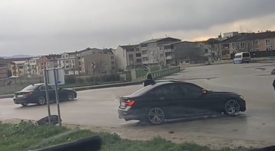 Bursa'da drift otomobil kamerada