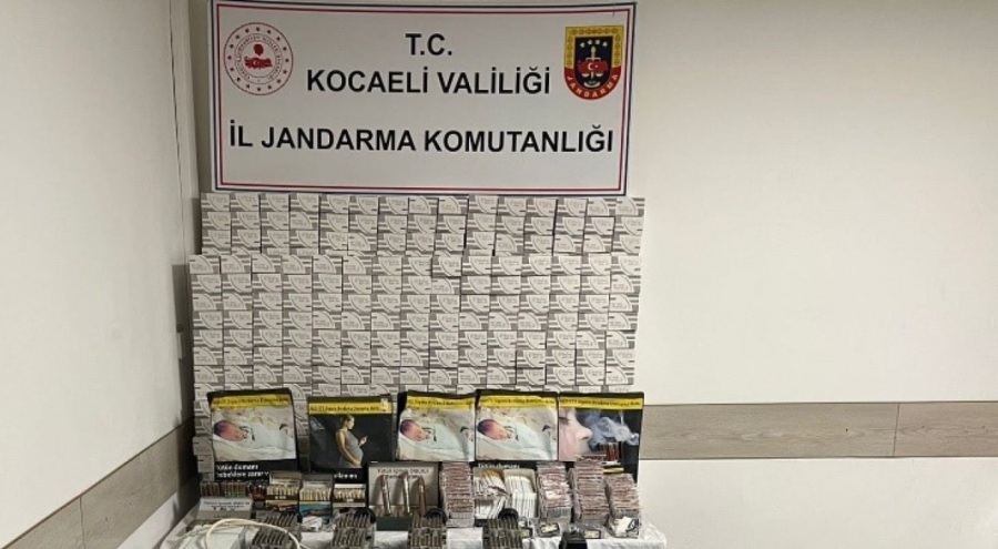 Kocaeli'de  yüksek miktarda makaron ele geçirildi