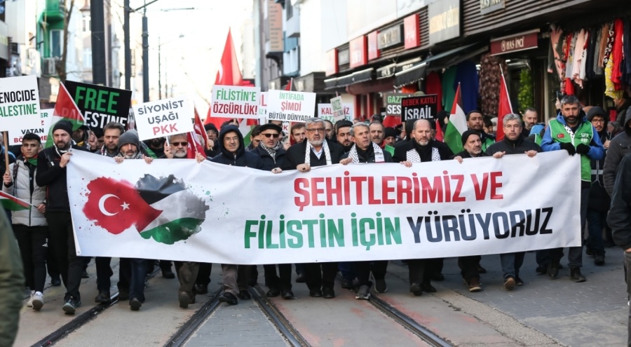 Bursa ve çevre illerde teröre tepki, Gazze'ye destek yürüyüşleri yapıldı