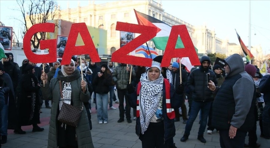 Viyana'da İsrail'in Filistin saldırıları protesto edildi