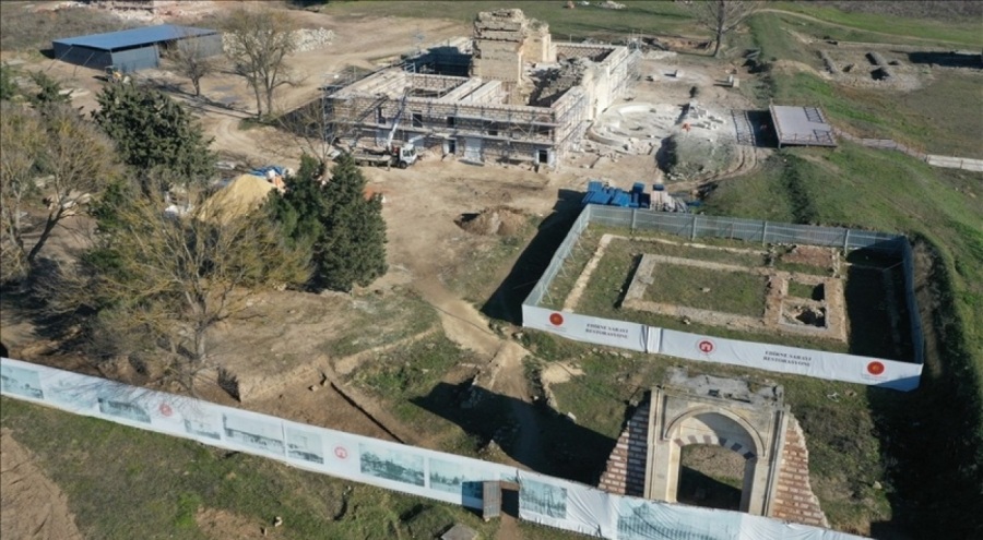 Osmanlı eseri Edirne Sarayı'nda restorasyon çalışmaları sürüyor