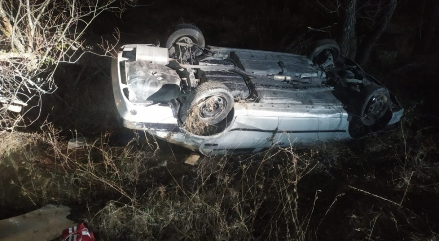 Araç şarampole devrildi