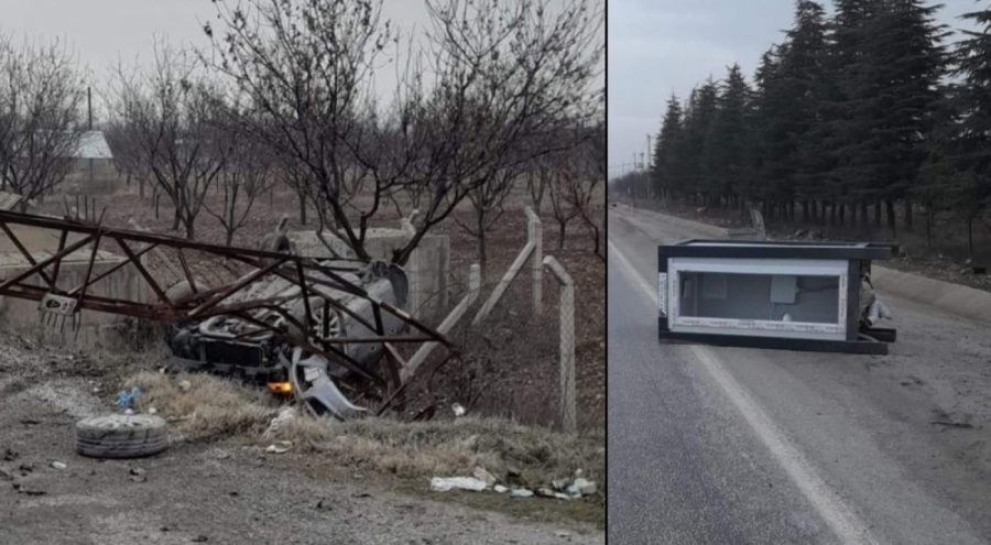 Malatya'da yola düşen kabine çarpan otomobil takla attı: Yaralılar var