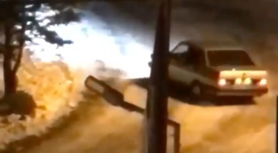 Uludağ'da otomobil ile durmadan drift attı, o anlar kamerada
