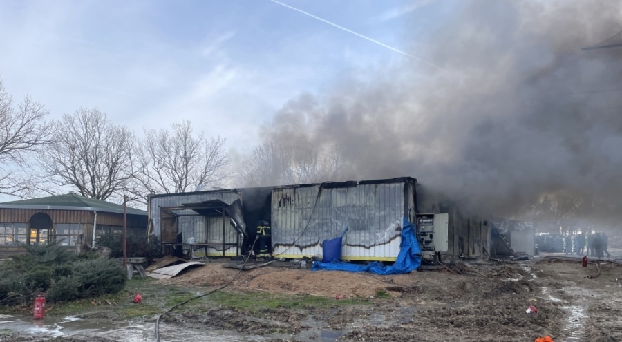 İşçilerin kaldığı konteynerde yangın