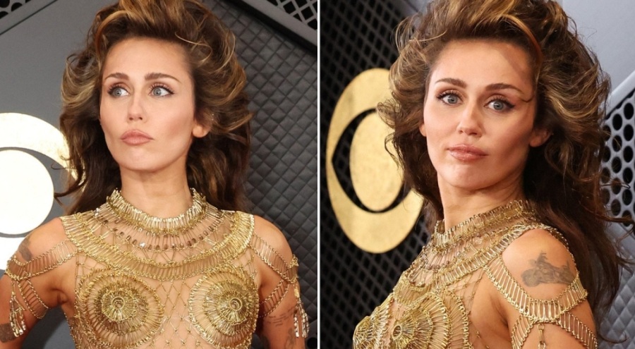 Miley Cyrus, Grammy 2024'e damga vurdu! Herkes yarı çıplak sandı