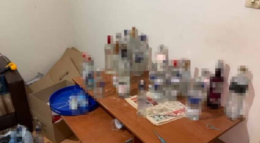 Sahte içki üretilen tekel bayisine operasyon