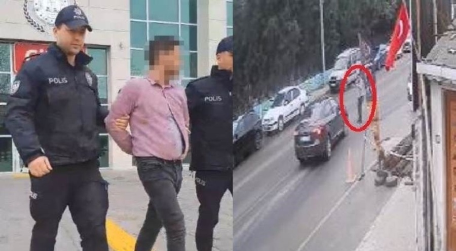 Yoldan geçen araçları silahla tehdit etti!