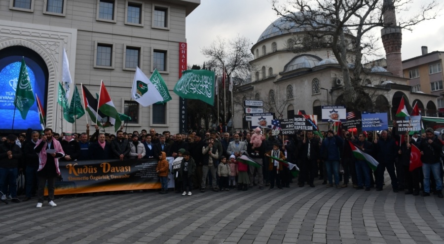 Bursa'da İsrail'in Gazze'ye yönelik saldırılarına protesto!