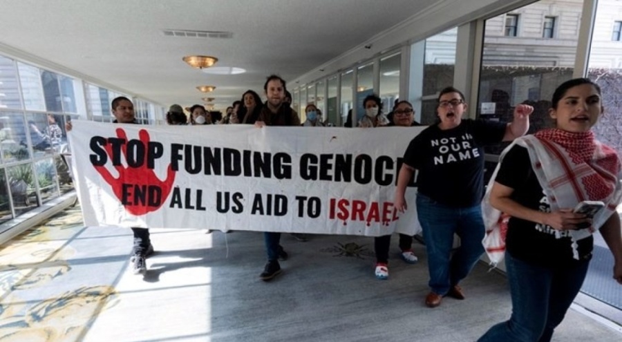 Filistin destekçileri Joe Biden'ın kaldığı oteli bastı