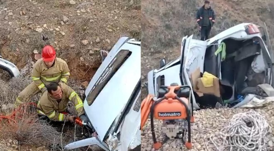 Otomobil köprüden uçuruma yuvarlandı!