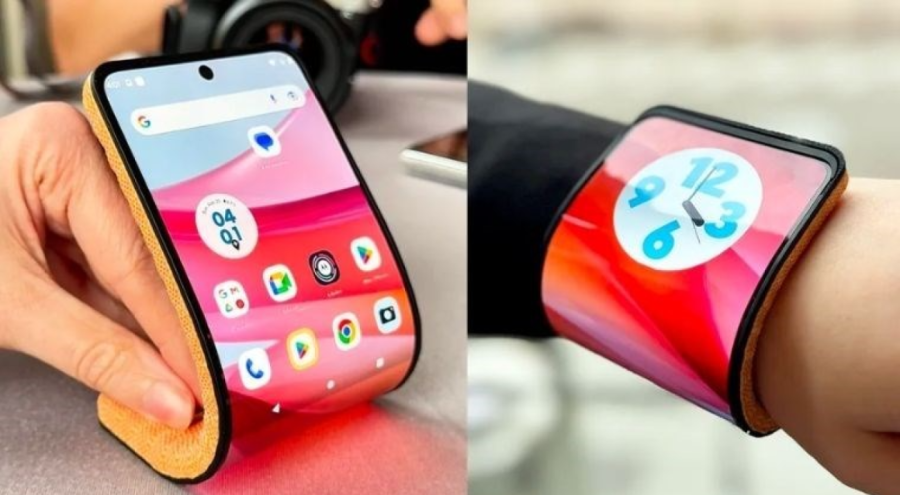 Katlanarak bilekliğe dönüşen akıllı telefonu tanıtıldı