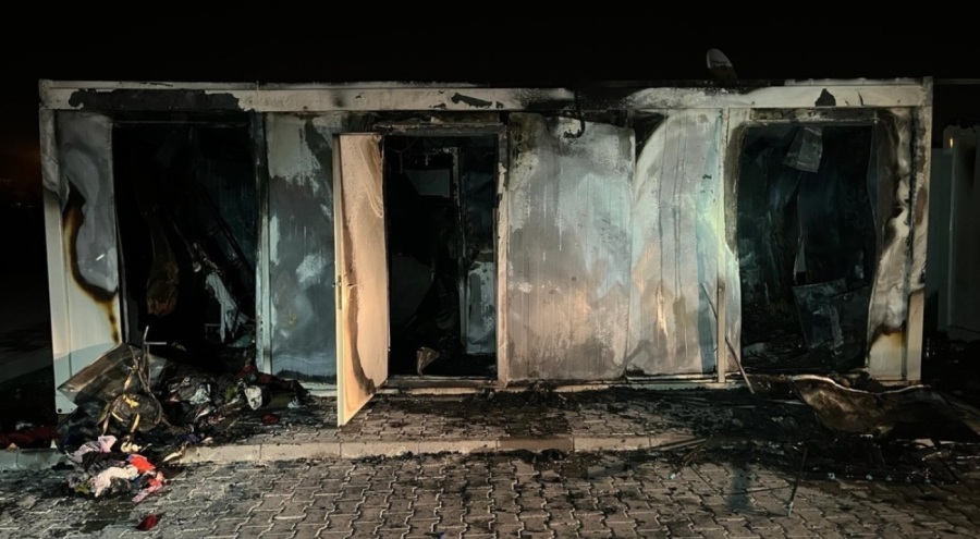 Hatay'da konteyner yangını çıktı