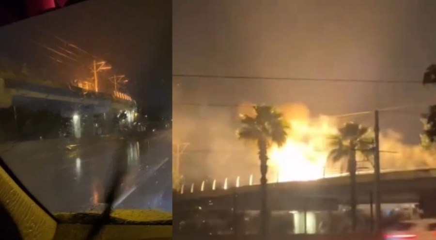 Antalya'da tramvay hattına yıldırım düştü