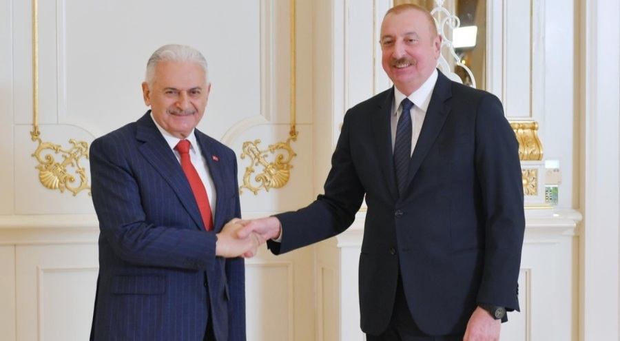 Aliyev, Binali Yıldırım'ı kabul etti