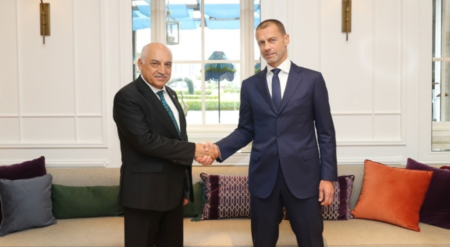 TFF Başkanı Büyükekşi, UEFA Başkanı Ceferin ile bir araya geldi