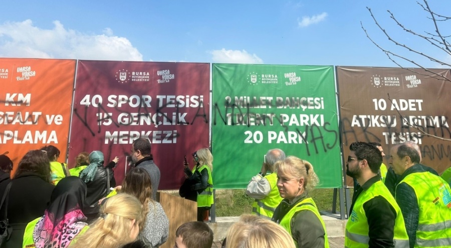 Bursa Büyükşehir'den 'sprey boyalı protesto' açıklaması