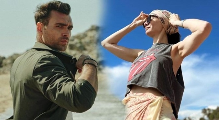 Birce Akalay ile sevgilisi Hakan Kurtaş Bodrum'da tatil yapıyor