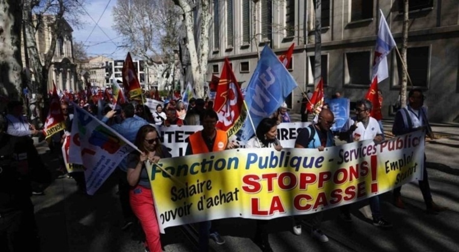 Fransa'da kamu çalışanları zam istemiyle greve gitti