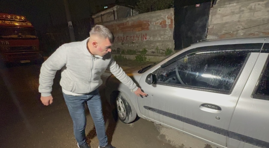 Park halindeki otomobil kurşunlandı