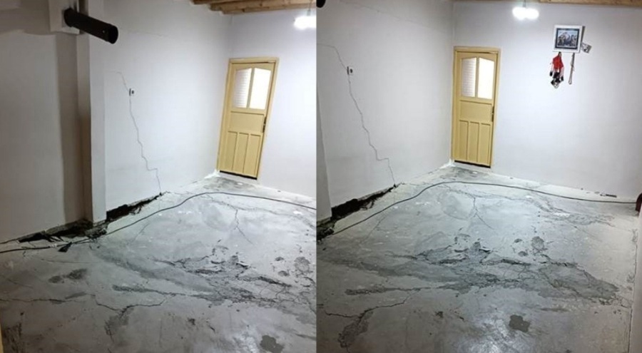 Hakkari'de kuvvetli yağış nedeniyle çöken ev kullanılamaz hale geldi