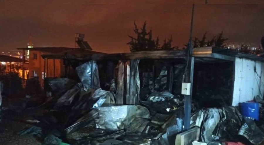 Konteyner cayır cayır yandı