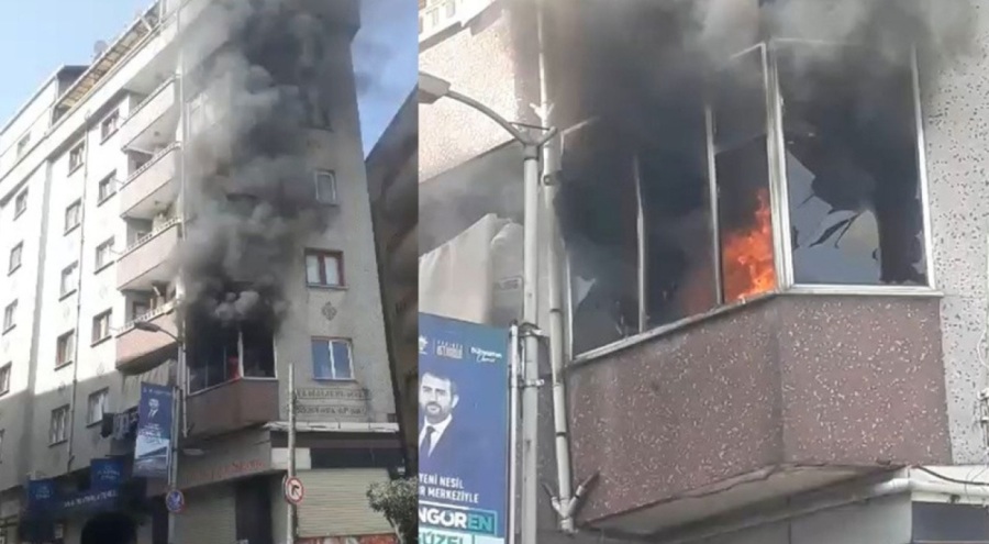 İstanbul'da kombi patladı! Alevler binayı sardı
