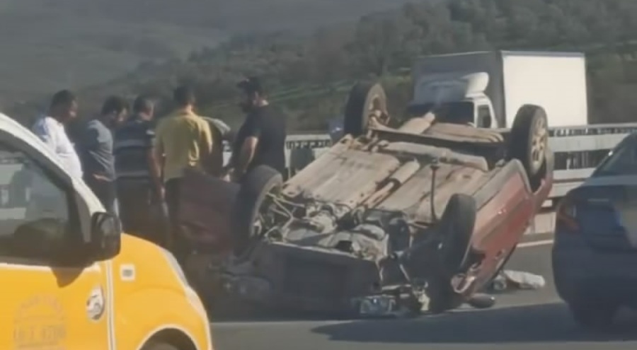 Bursa'da takla atan otomobilde can pazarı yaşandı!