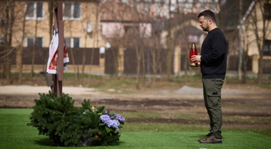 Volodimir Zelenski, Bucha'da hayatını kaybeden sivilleri andı
