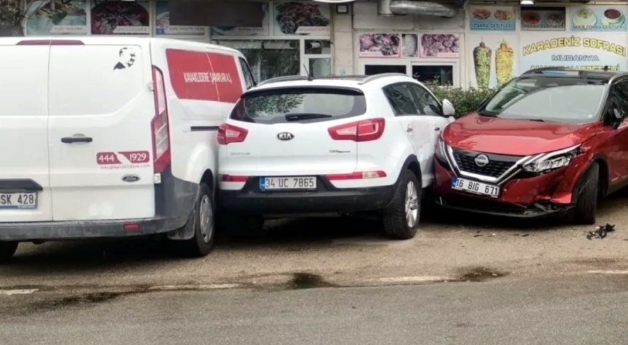 Bursa'da kayganlaşan yolda kaza!