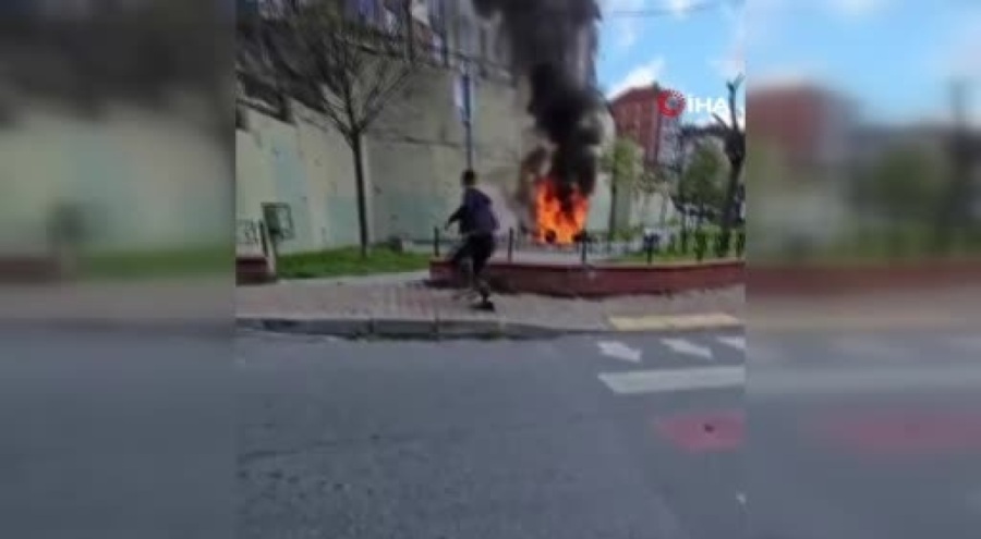 Bakım yaptığı ATV aracı alev topuna döndü