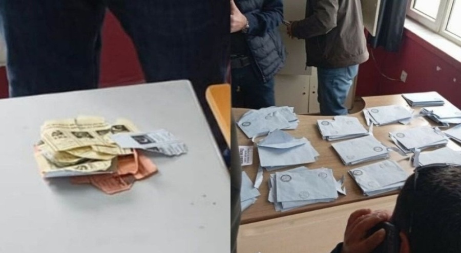 Yozgat'ta okulda yırtılmış oy pusulaları bulundu