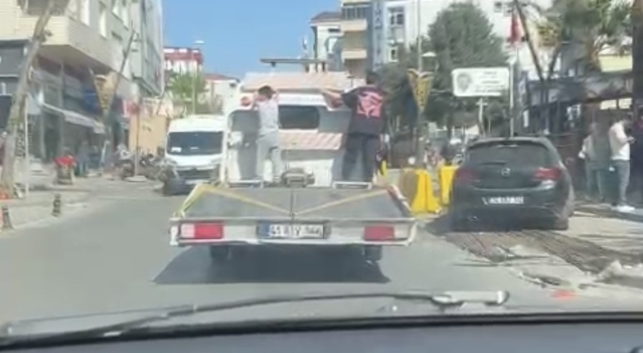 Çekiciyle tehlikeli yolculuğa para cezası