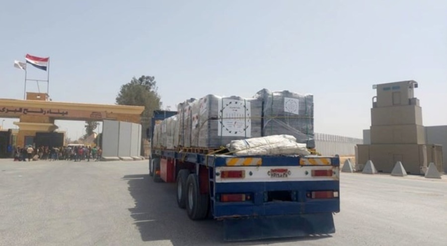 Libya'dan Gazze'ye yardım! Malzemeler Refah'tan giriş yaptı