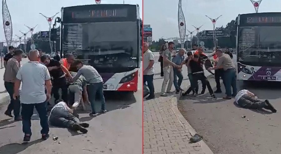 Yol verme tartışmasında otobüs şoförüne saldıran 3 kişi gözaltına alındı