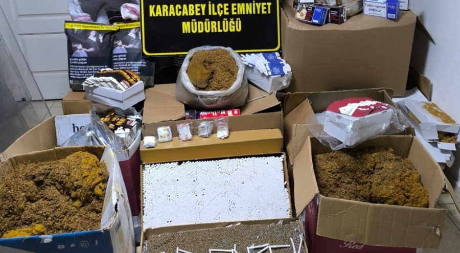 Bursa Karacabey'de kaçak sigara operasyonu