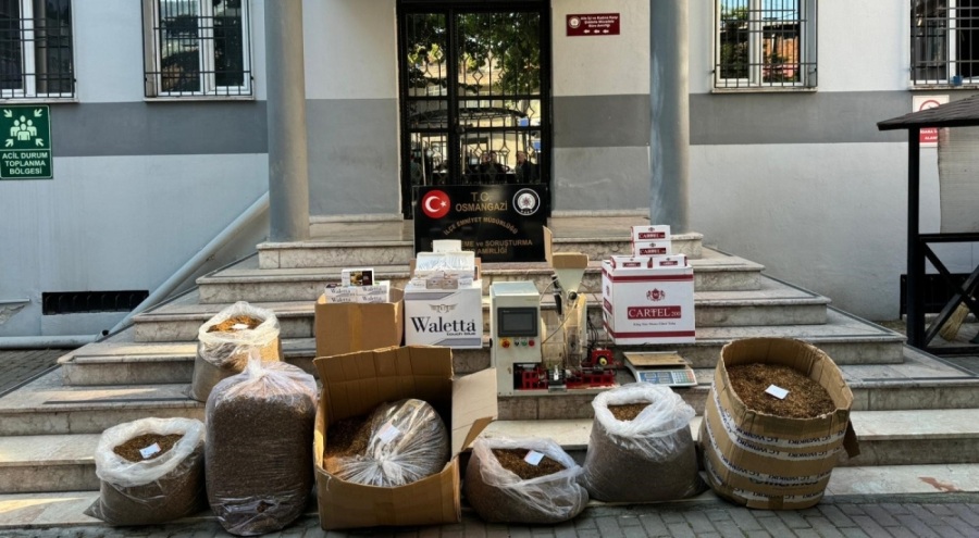Bursa'da 11 bin dal dolu makaron yakalandı