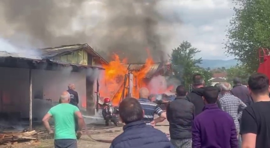 Kereste atölyesi alev topuna döndü