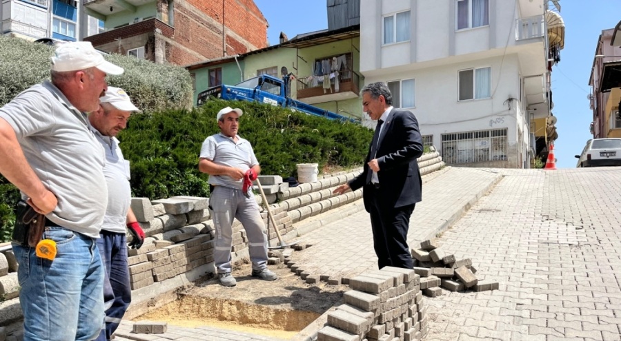 Gemlik'te Eski İtfaiye Bayırı'na merdiven kolaylığı