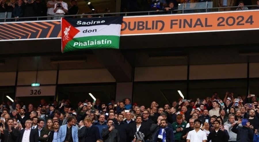 Avrupa Ligi finalinde Filistin'e destek verildi