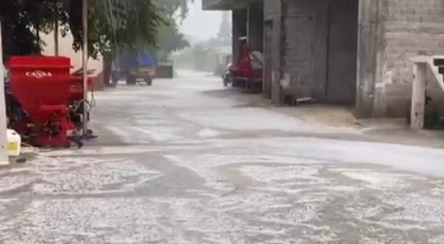 Adana'da dolu tarım arazilerini vurdu