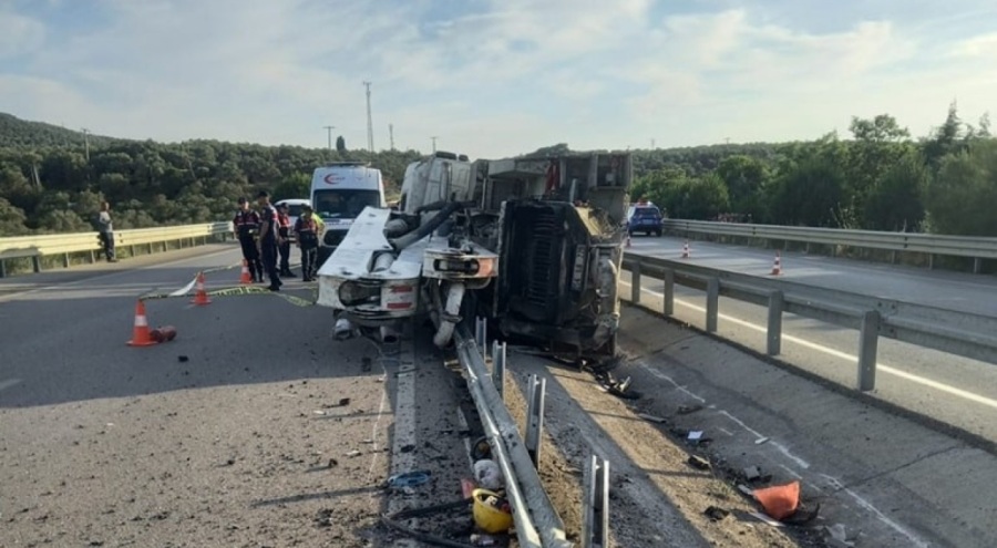 Beton mikseri devrildi! 1 ölü, 1 yaralı