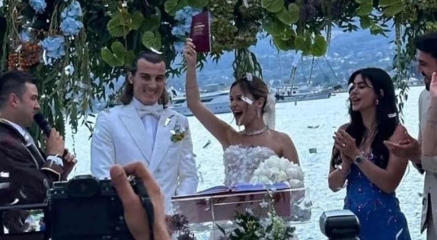 Fenerbahçeli Çağlar Söyüncü ile Serra Pakdemir dünyaevine girdi