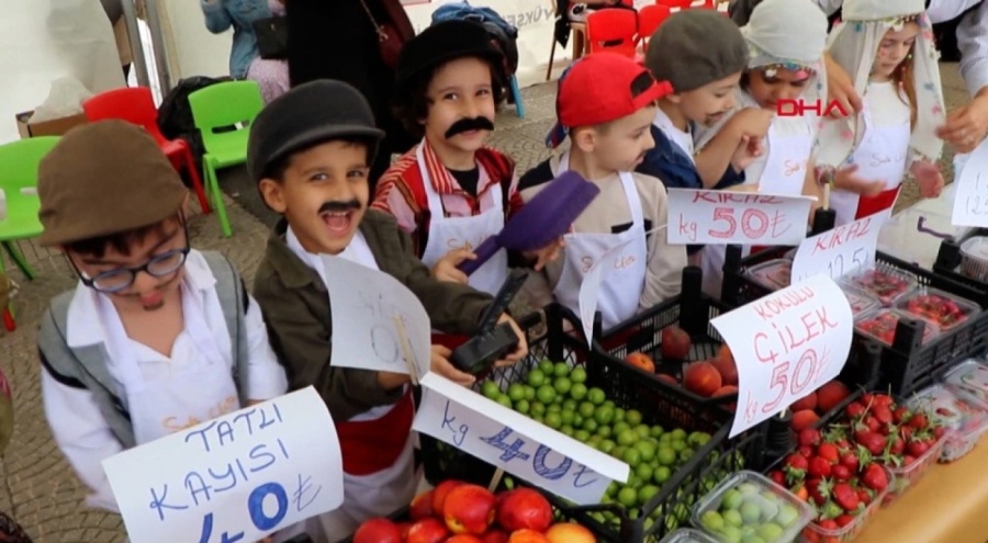 Samsun'da minik öğrenciler matematiği pazar yerinde öğrendi